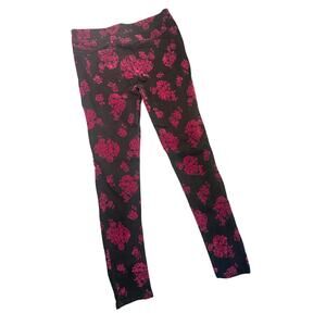 Tinsel Denim Couture Floral Skinny Jeans Black Pink 27 Preppy Whims